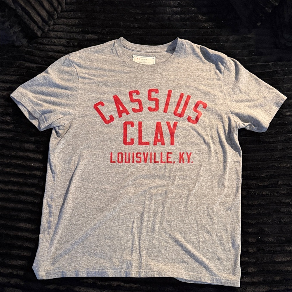 Cassius Clay Graphic Tee - Gray with Red Lettering